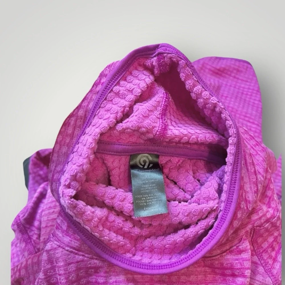 Champion Womens XL Plum Purple Textured Cowl Neck Running Jacket W/ Pocket Used - Picture 2 of 8